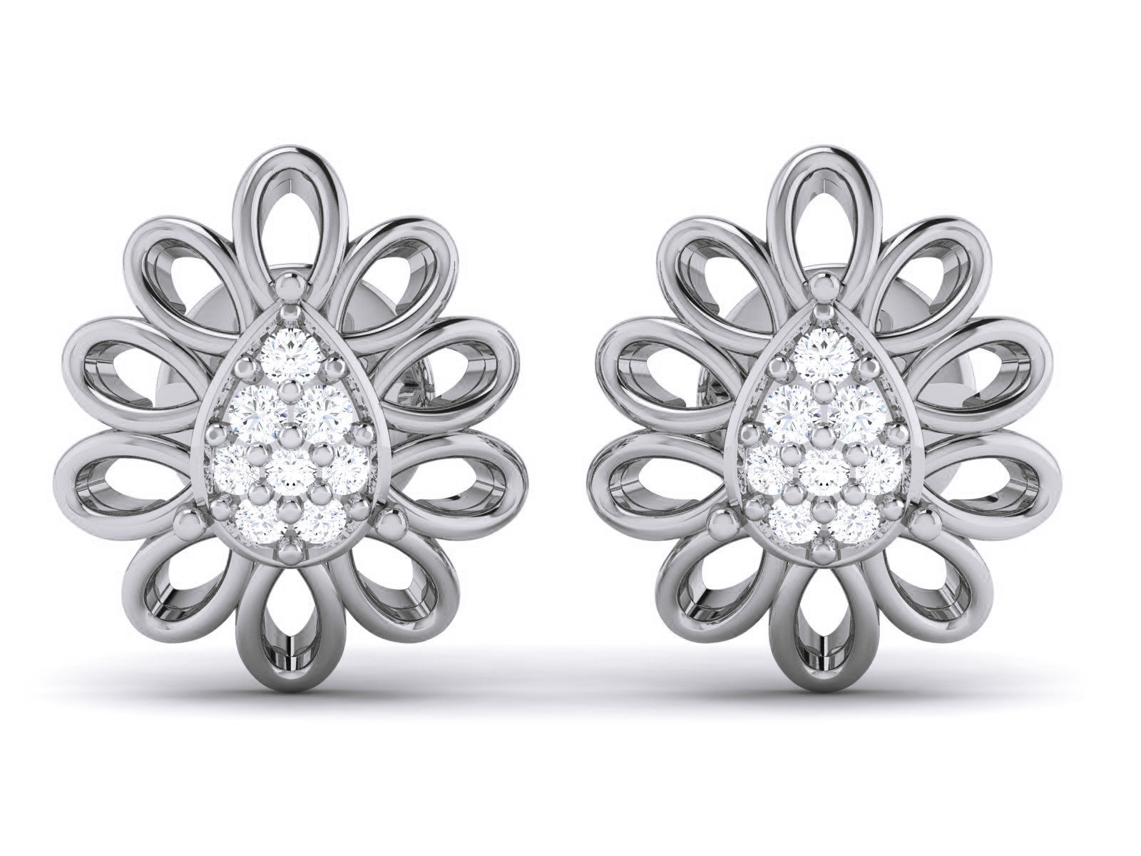 Diamond Studs Earrings renders 3dm details 3D print model_2