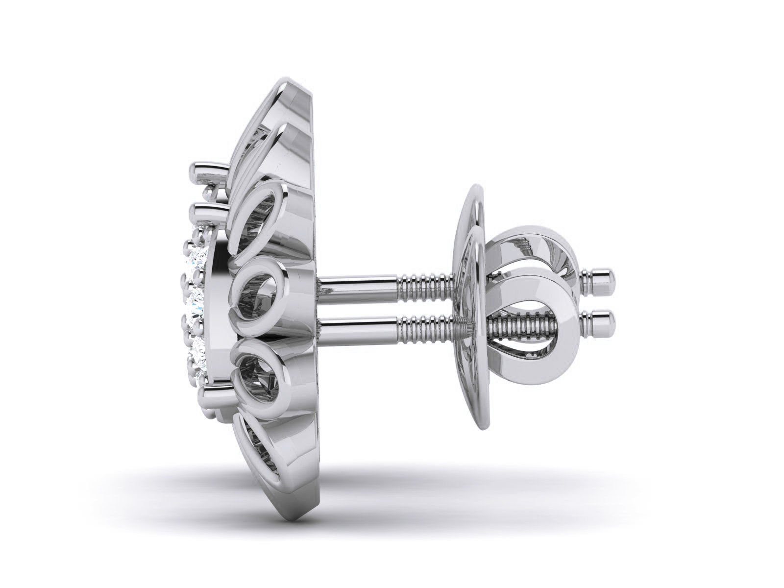 Diamond Studs Earrings renders 3dm details 3D print model_3