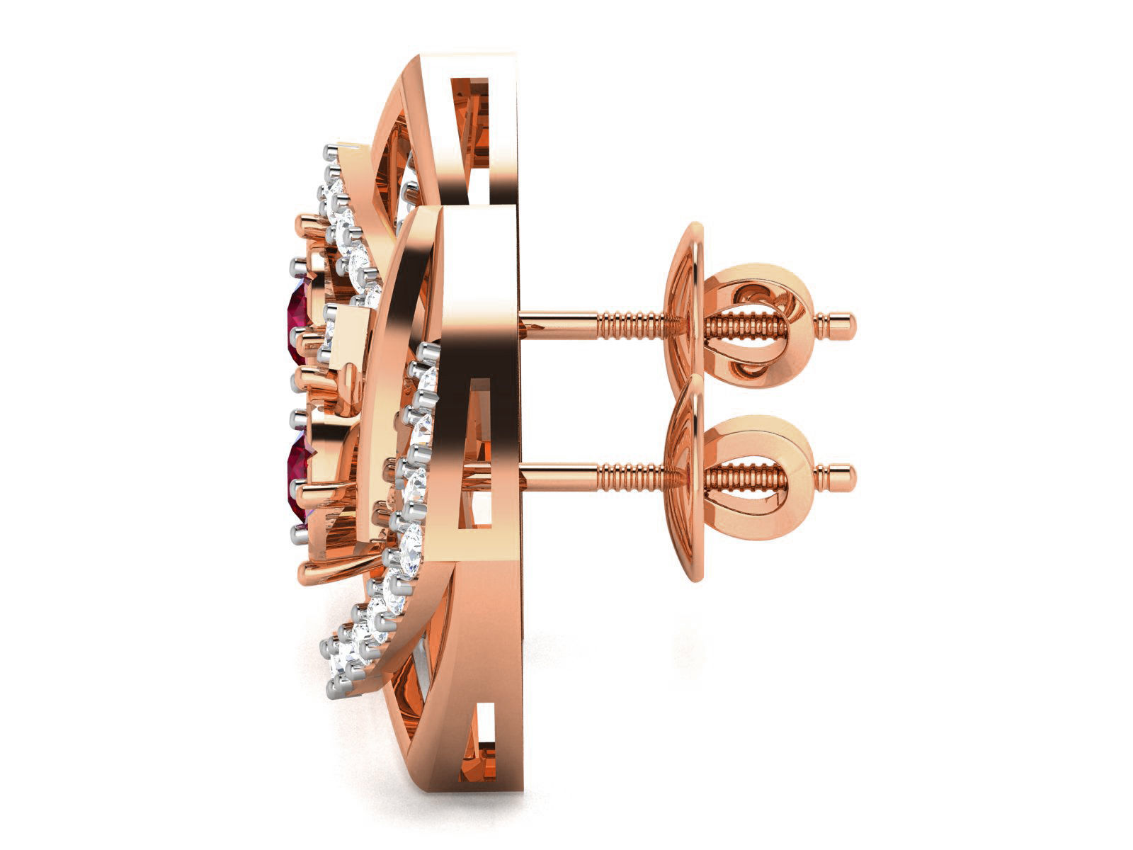 Diamond Studs Earrings renders 3dm details 3D print model_6