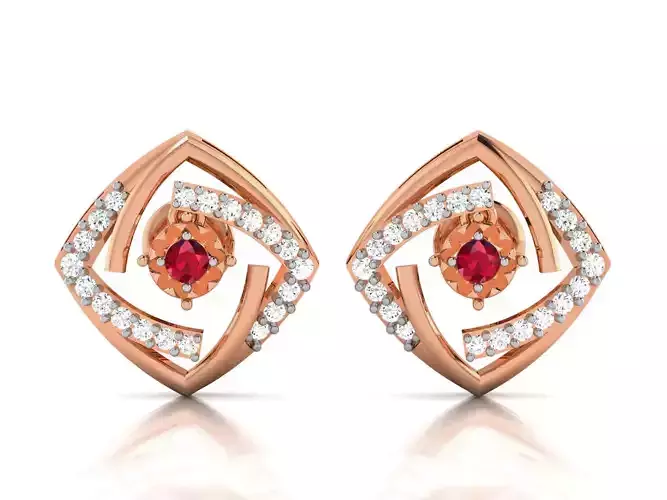 Diamond Studs Earrings renders 3dm details 3D print model Diamond Studs Earrings renders 3dm details 3D print model