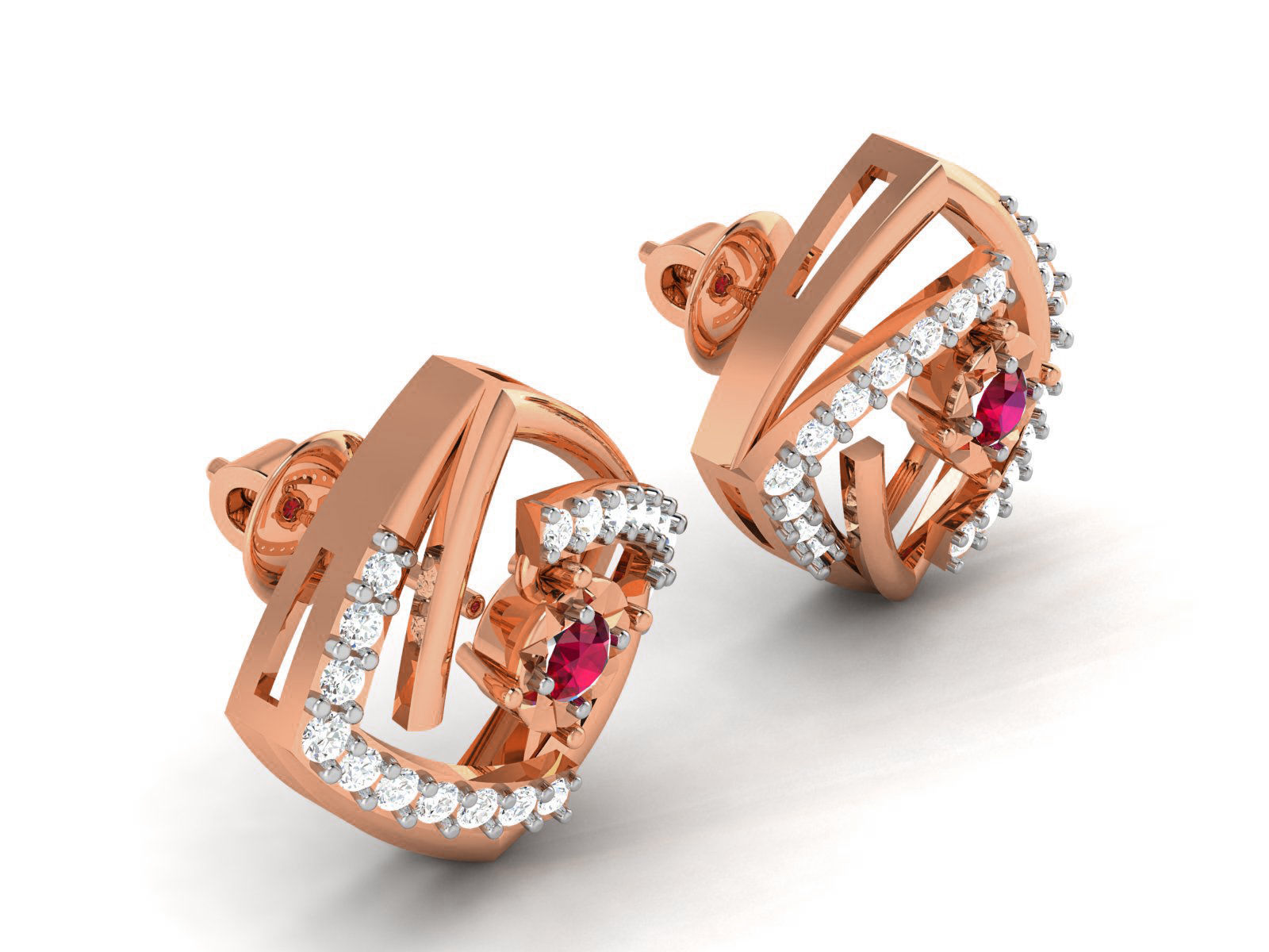 Diamond Studs Earrings renders 3dm details 3D print model_10