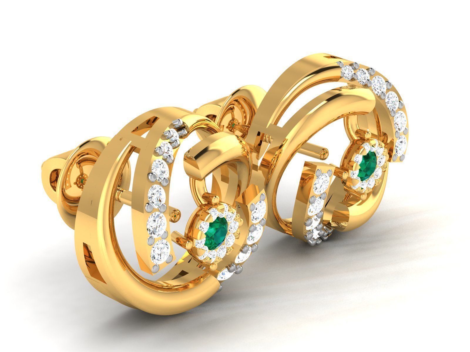 Diamond Studs Earrings renders 3dm details 3D print model_10