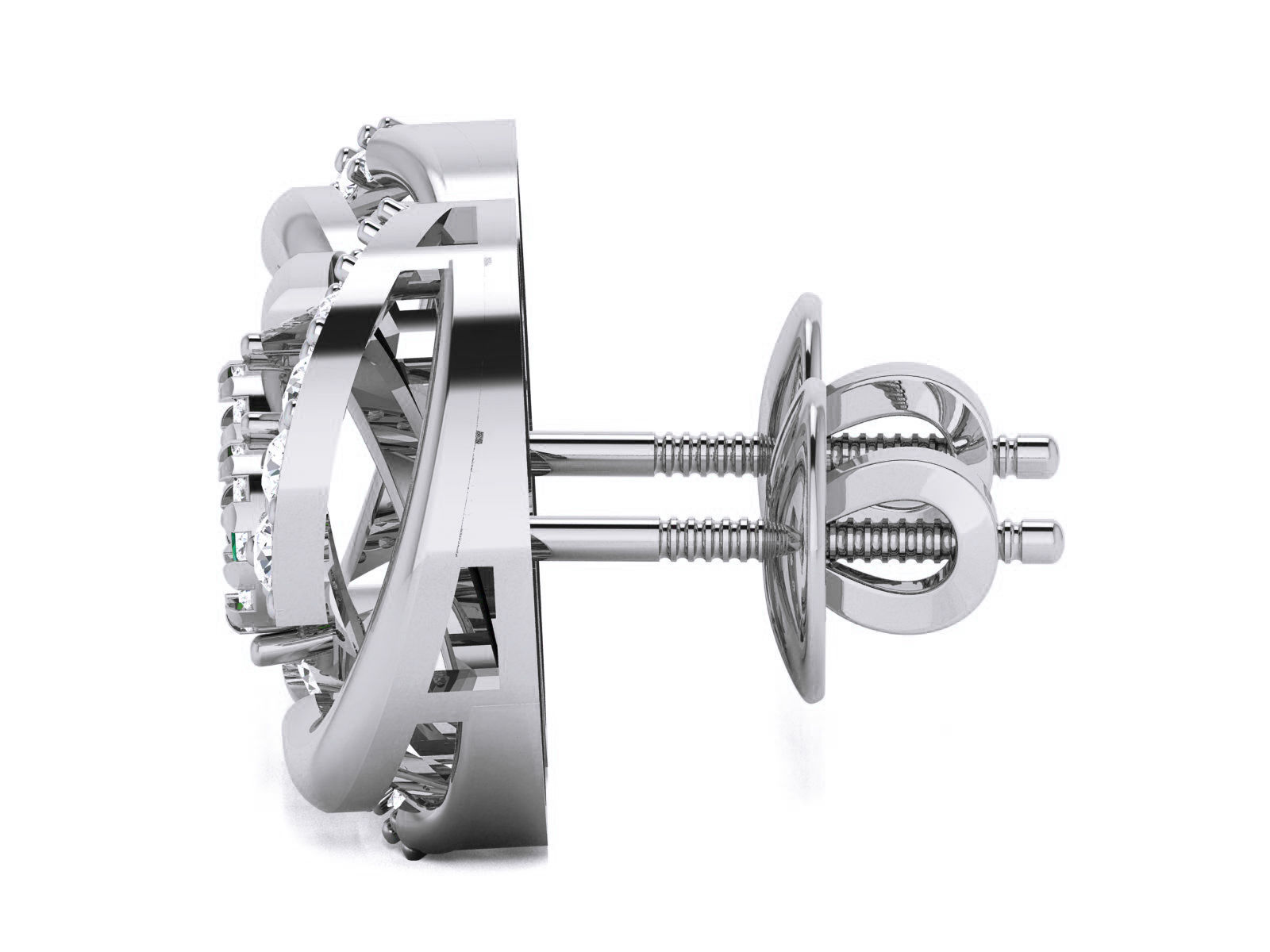 Diamond Studs Earrings renders 3dm details 3D print model_9