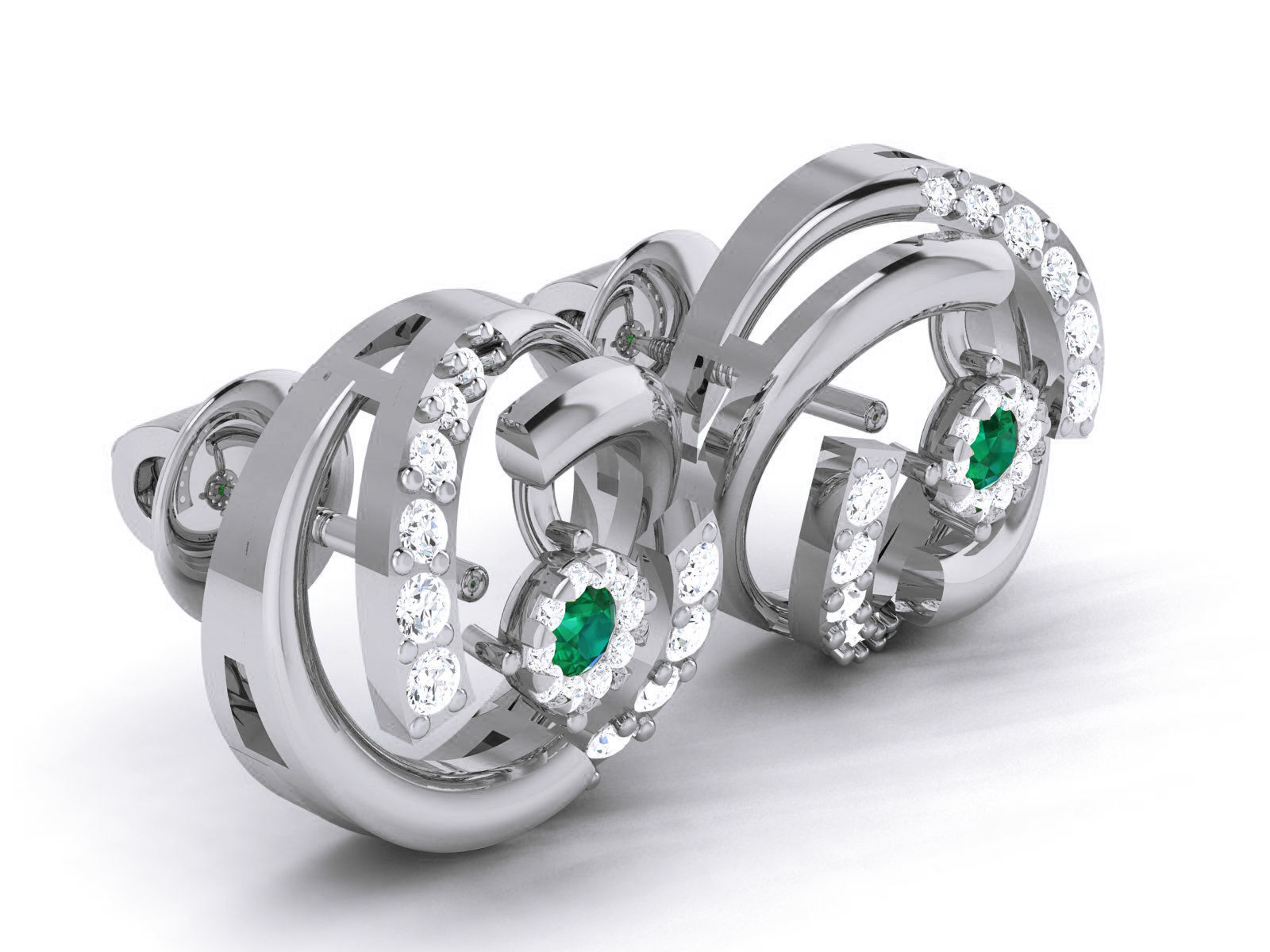 Diamond Studs Earrings renders 3dm details 3D print model_4