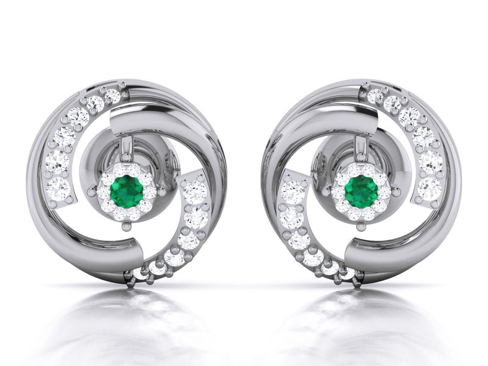 Diamond Studs Earrings renders 3dm details 3D print model_2