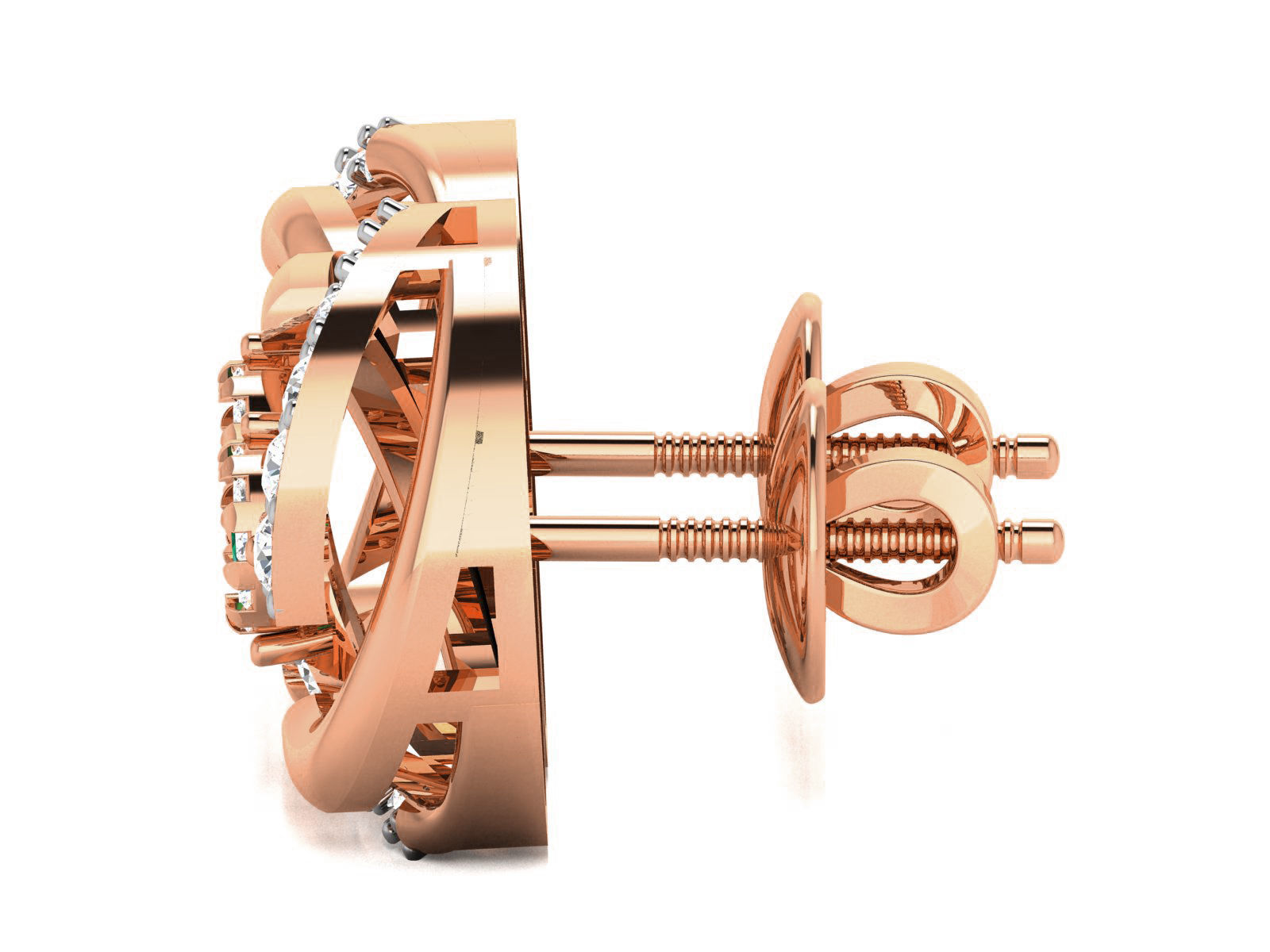 Diamond Studs Earrings renders 3dm details 3D print model_7