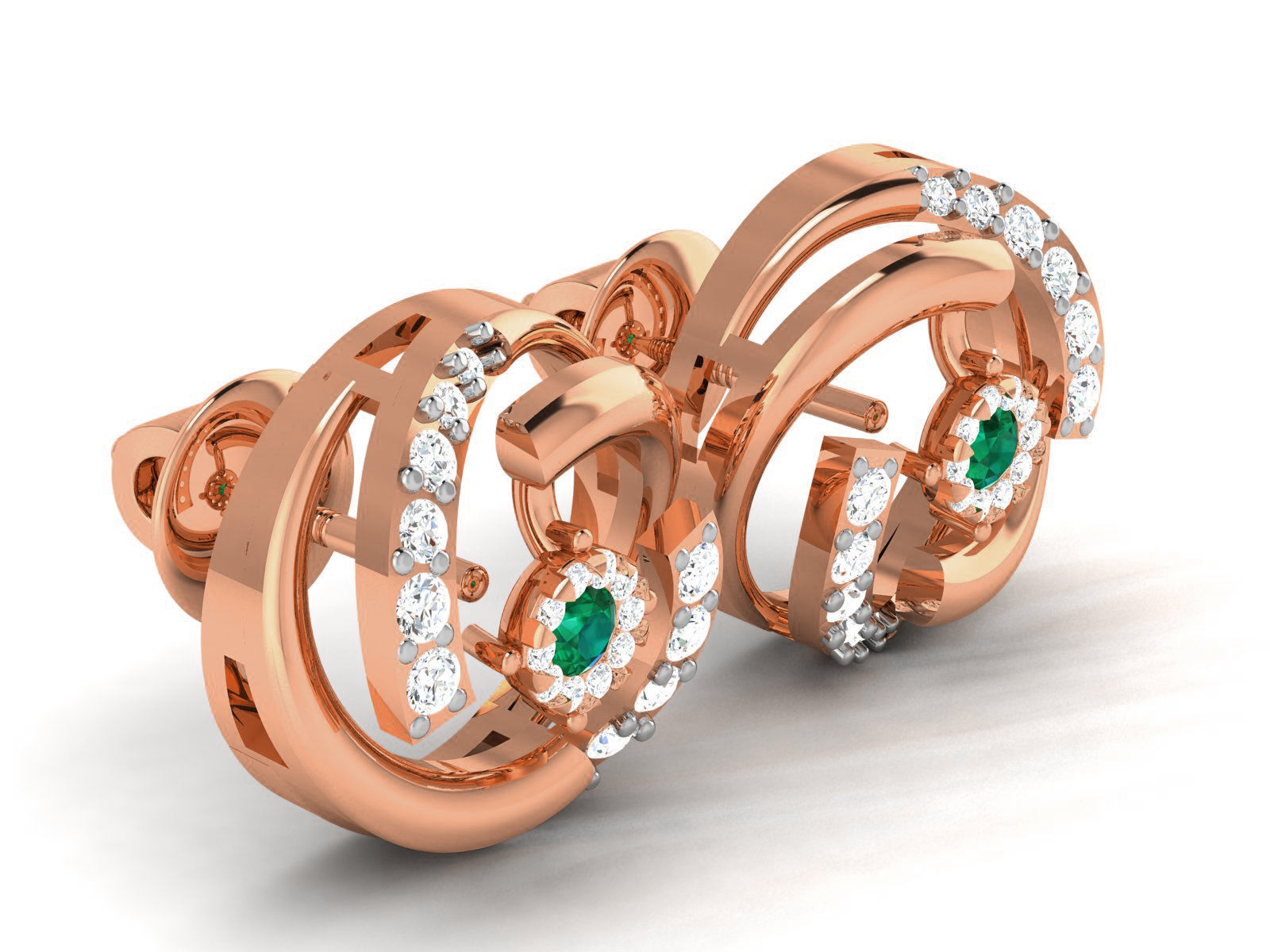 Diamond Studs Earrings renders 3dm details 3D print model_5