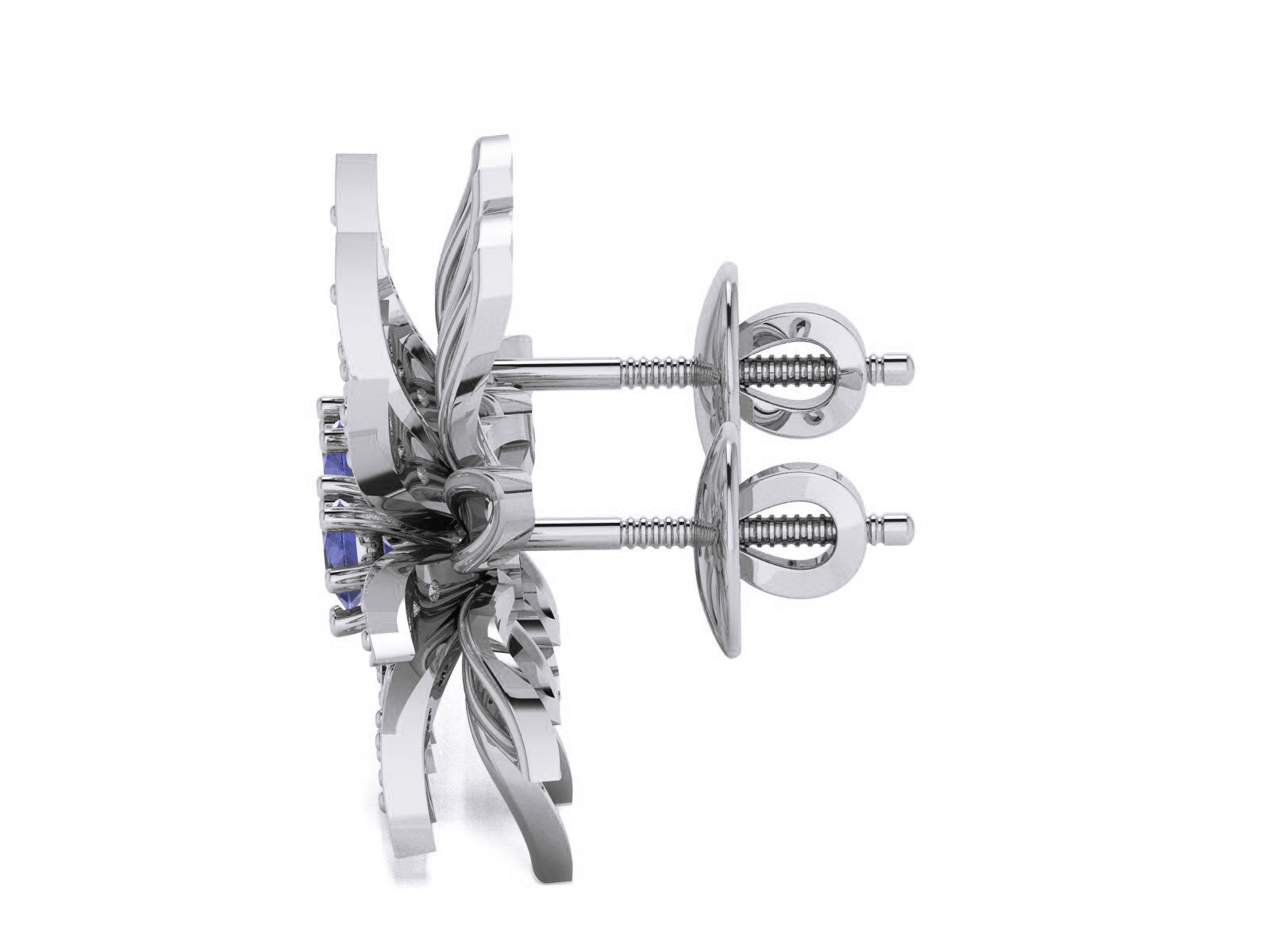 Diamond Studs Earrings renders 3dm details 3D print model_5