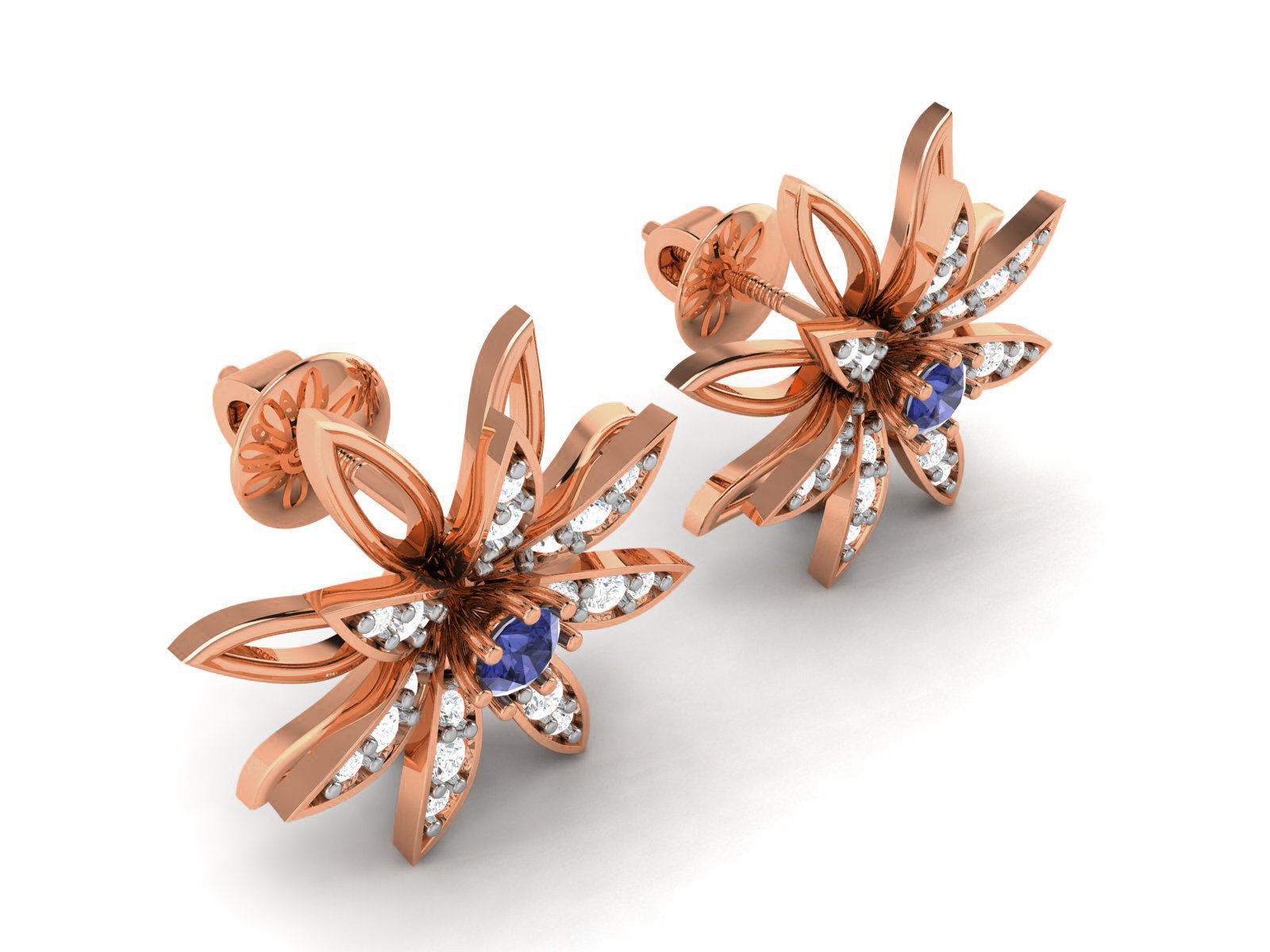 Diamond Studs Earrings renders 3dm details 3D print model_11