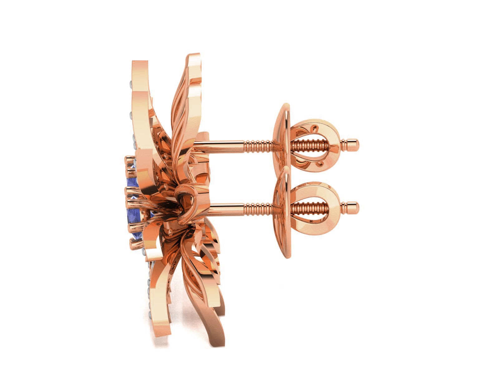 Diamond Studs Earrings renders 3dm details 3D print model_4