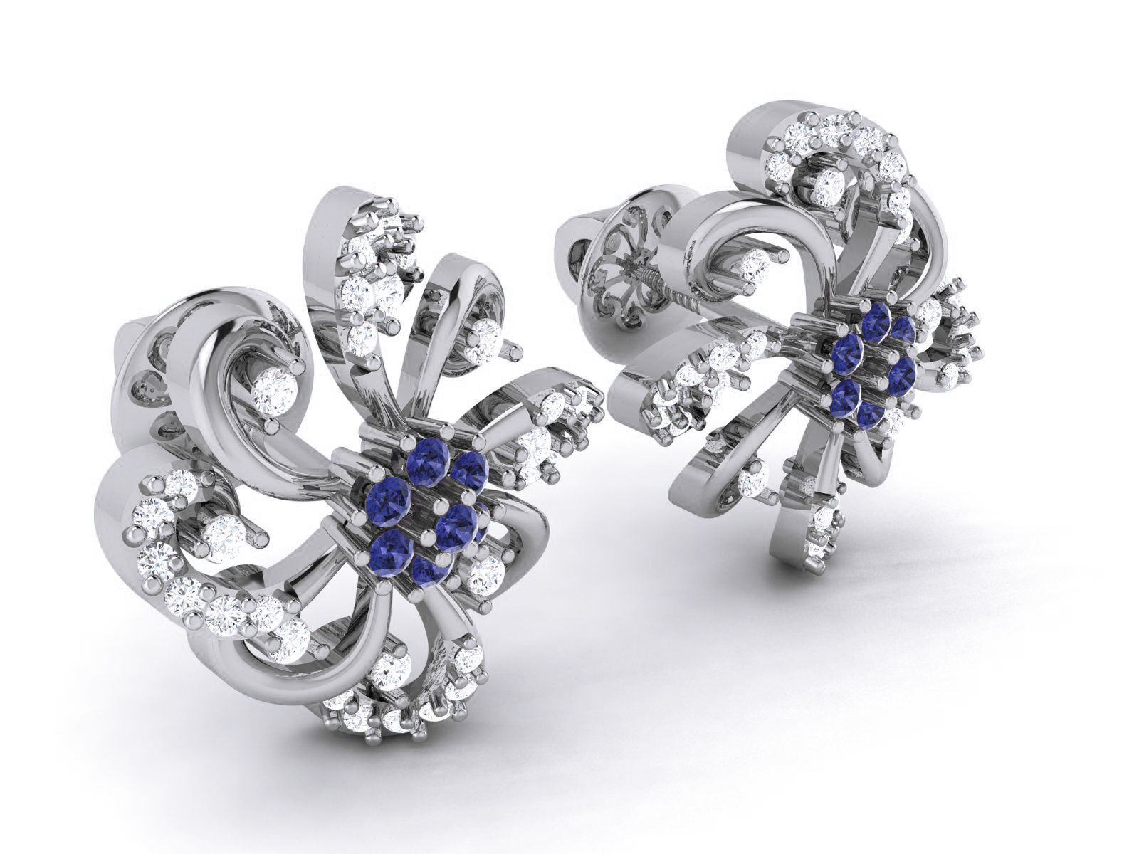 Diamond Studs Earrings renders 3dm details 3D print model_11