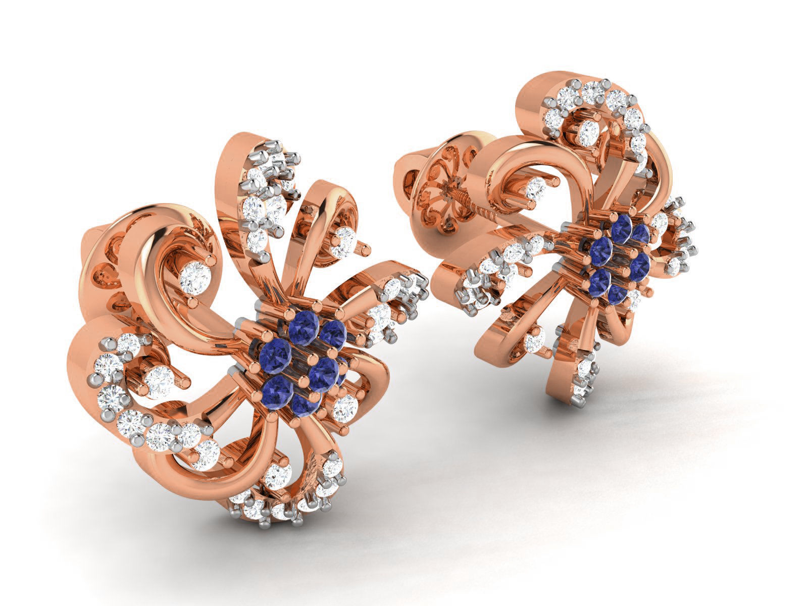 Diamond Studs Earrings renders 3dm details 3D print model_10