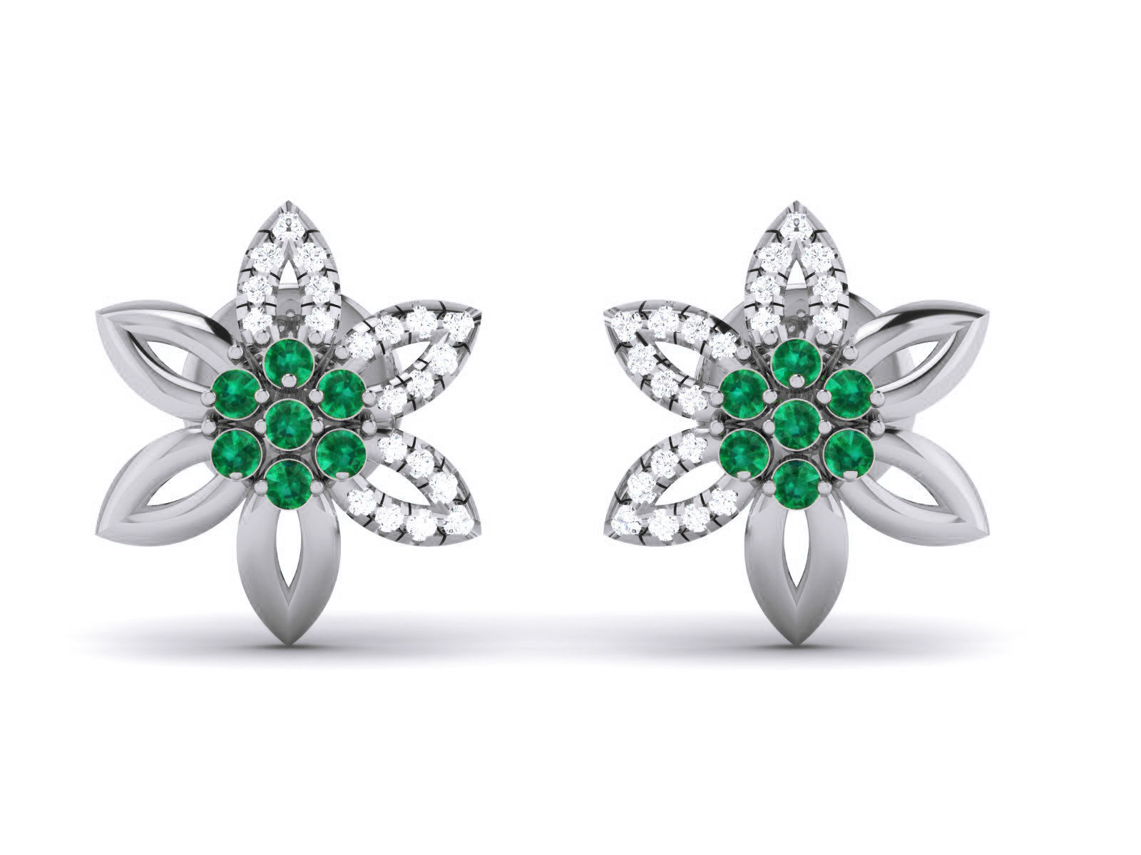 Diamond Studs Earrings renders 3dm details 3D print model_2