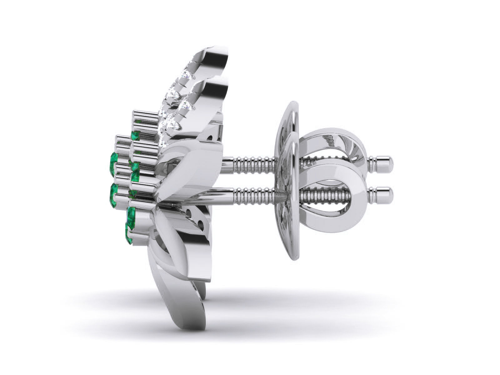 Diamond Studs Earrings renders 3dm details 3D print model_5