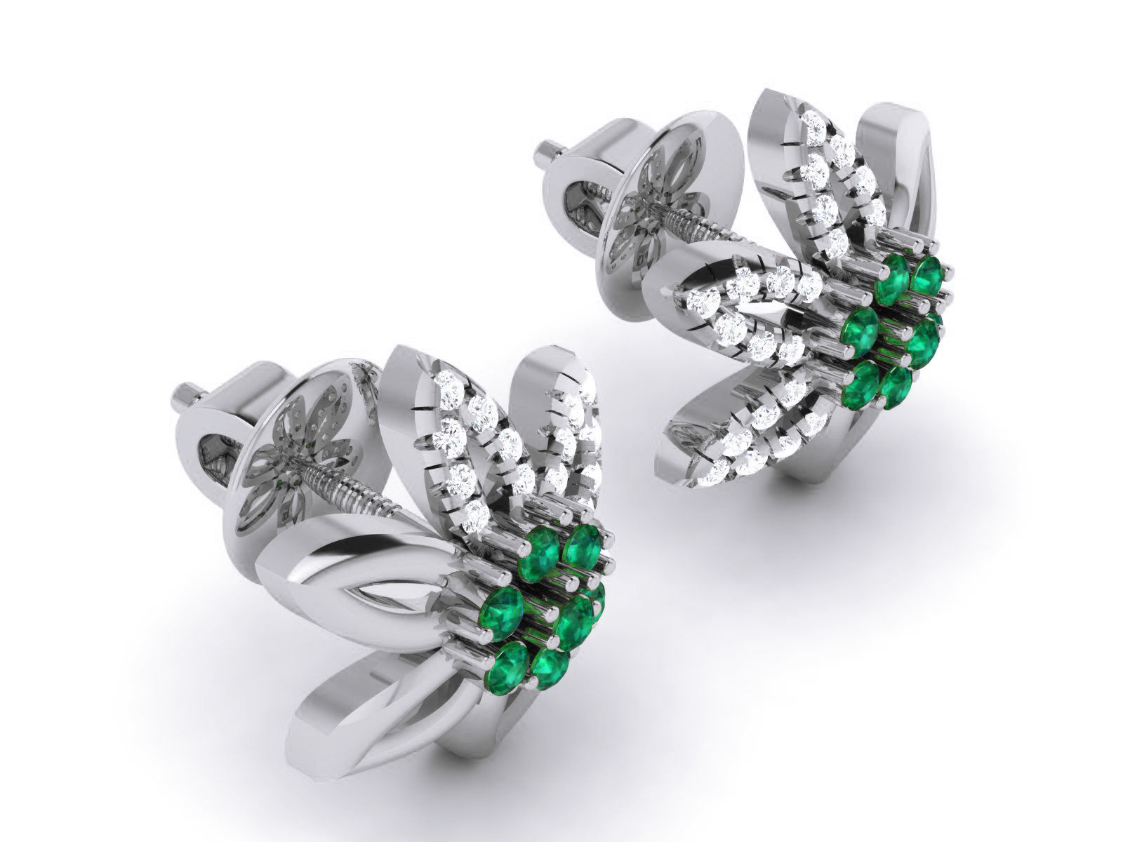 Diamond Studs Earrings renders 3dm details 3D print model_10