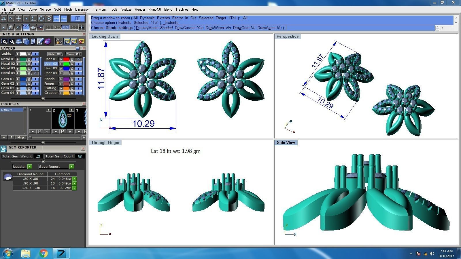 Diamond Studs Earrings renders 3dm details 3D print model_12