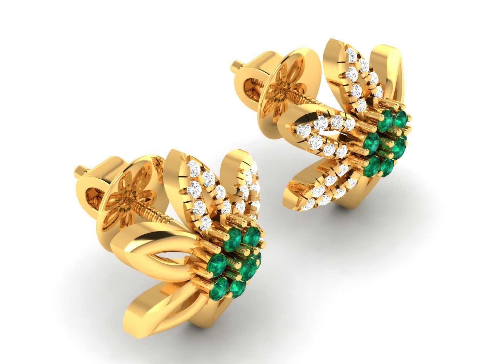 Diamond Studs Earrings renders 3dm details 3D print model_3