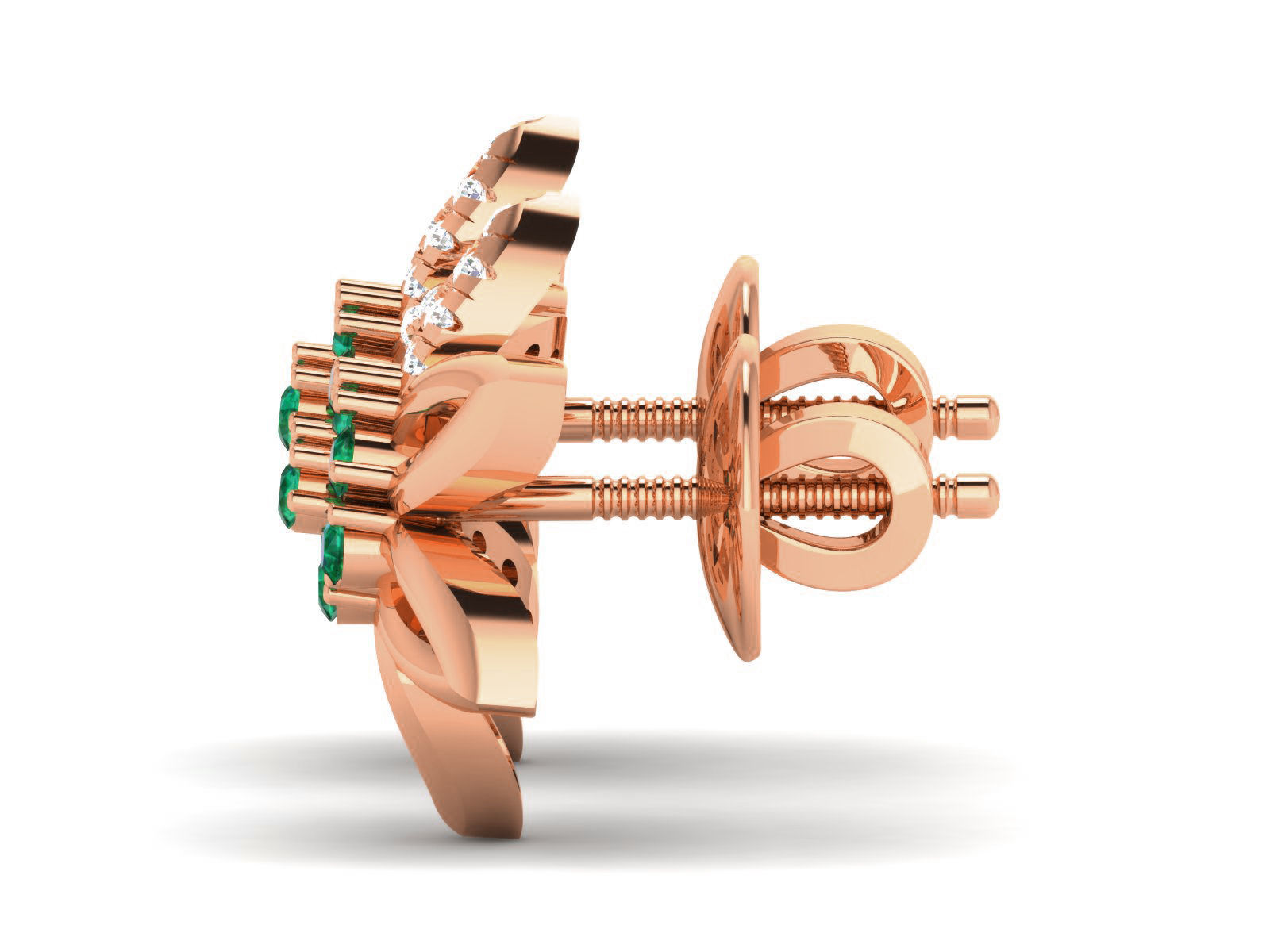 Diamond Studs Earrings renders 3dm details 3D print model_4