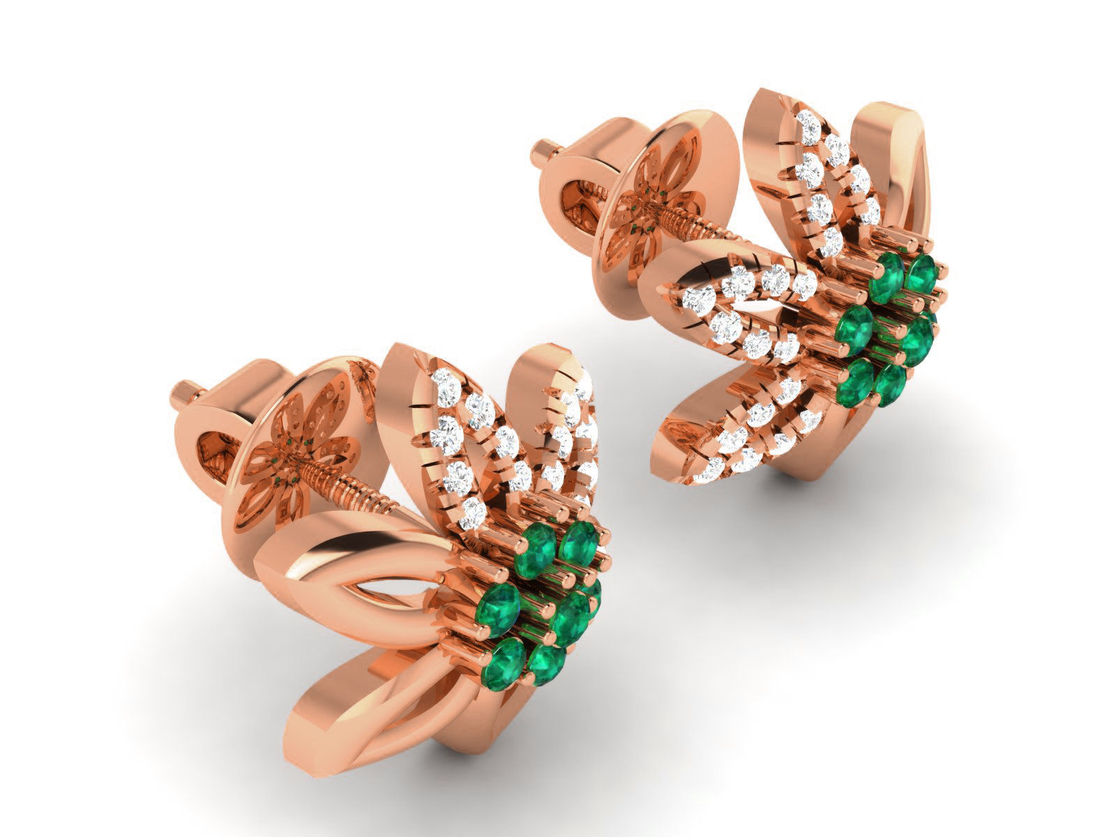 Diamond Studs Earrings renders 3dm details 3D print model_11