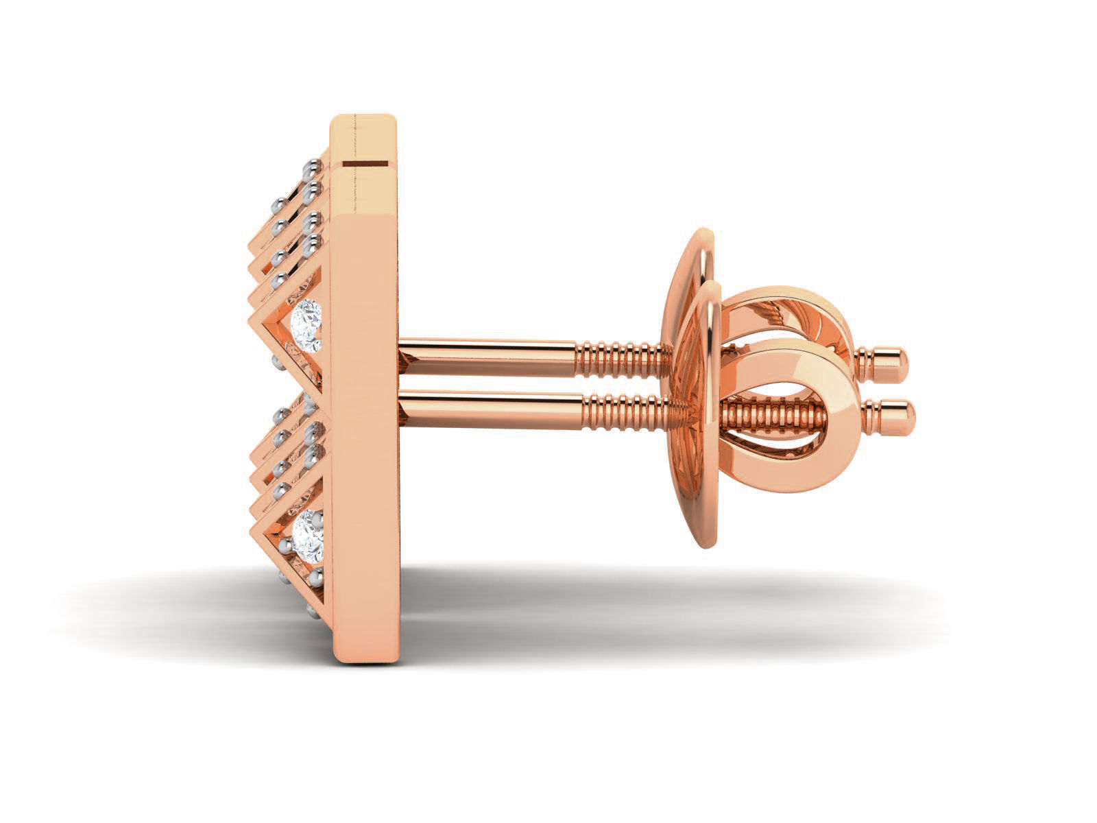 Diamond Studs Earrings renders 3dm details 3D print model_3