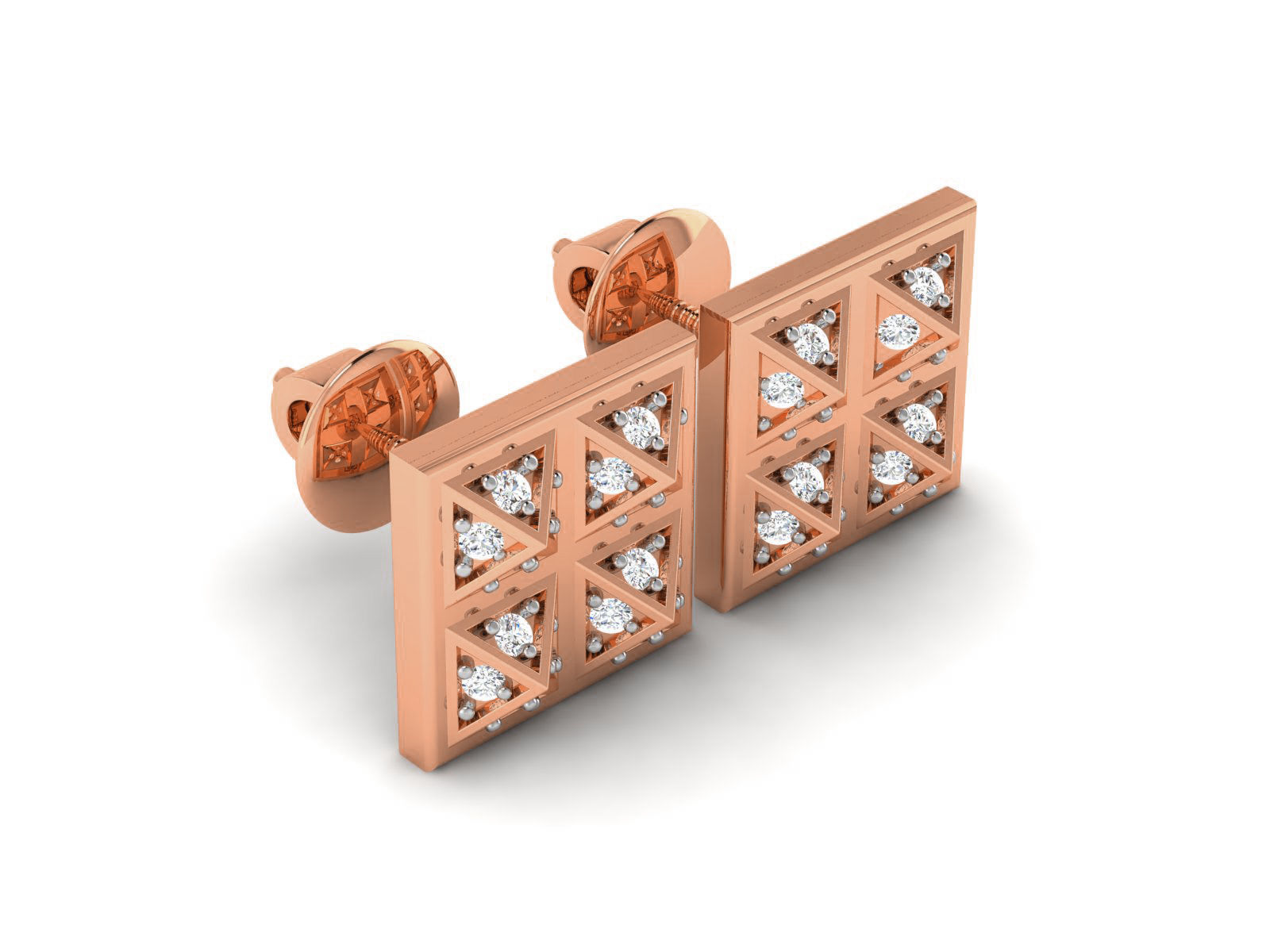 Diamond Studs Earrings renders 3dm details 3D print model_12