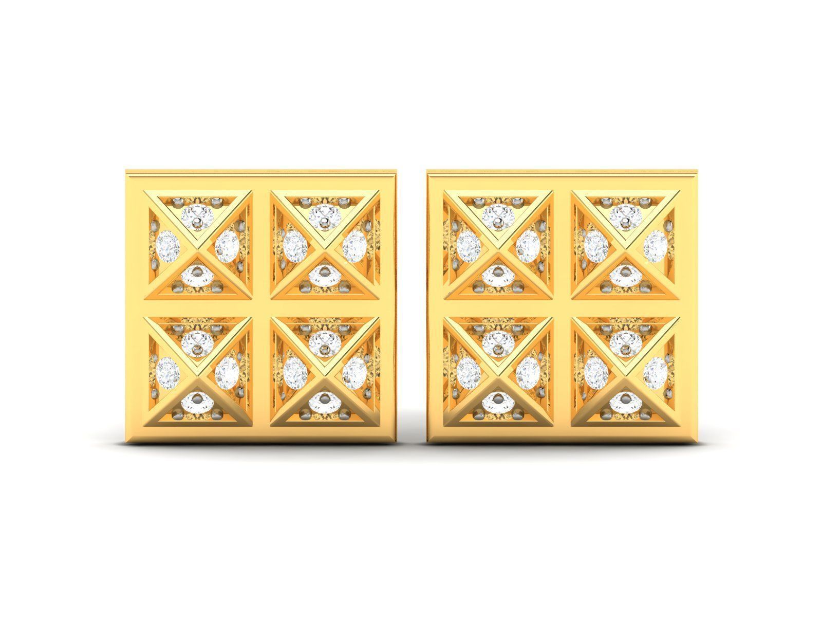 Diamond Studs Earrings renders 3dm details 3D print model_2