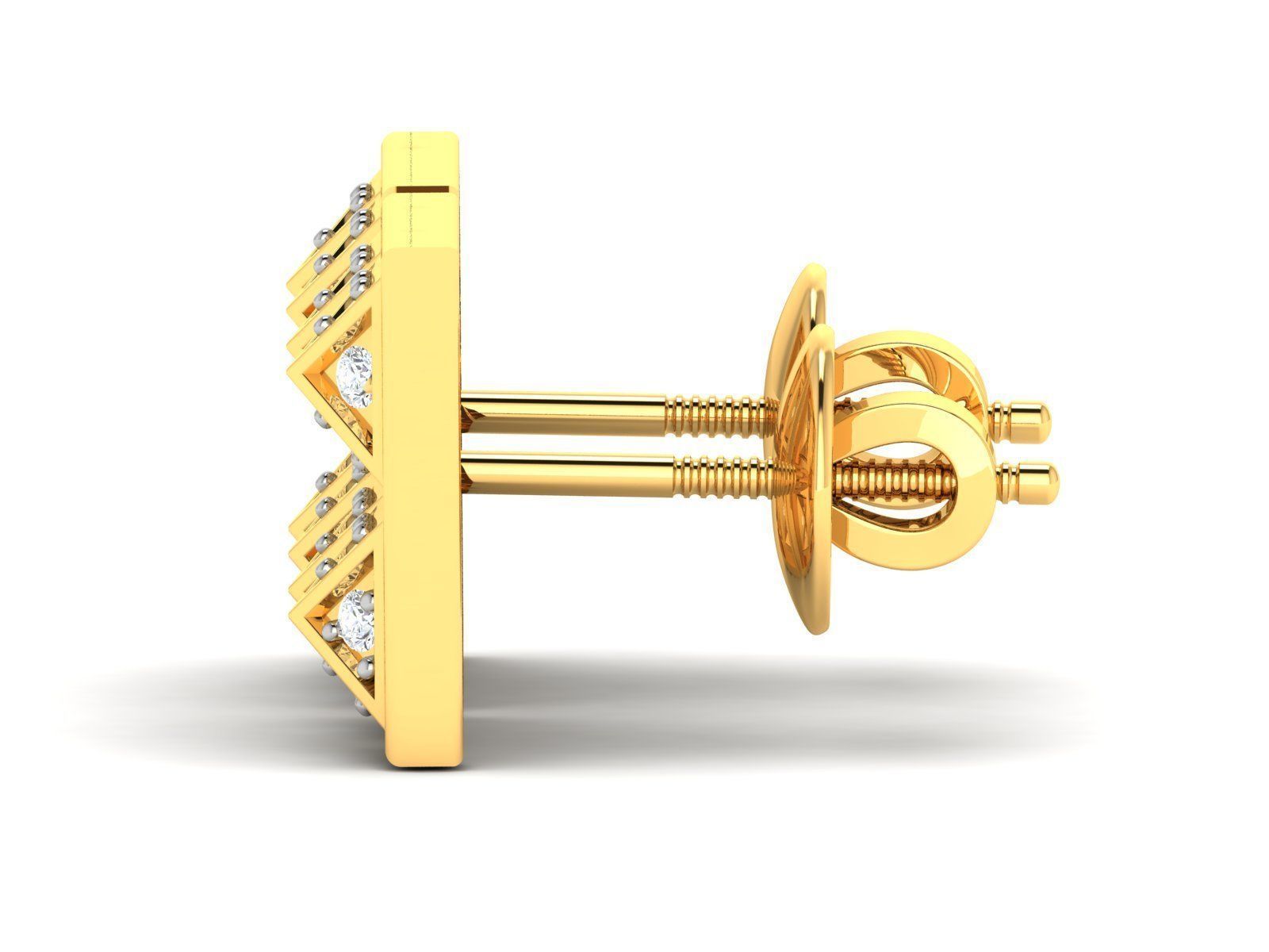 Diamond Studs Earrings renders 3dm details 3D print model_6