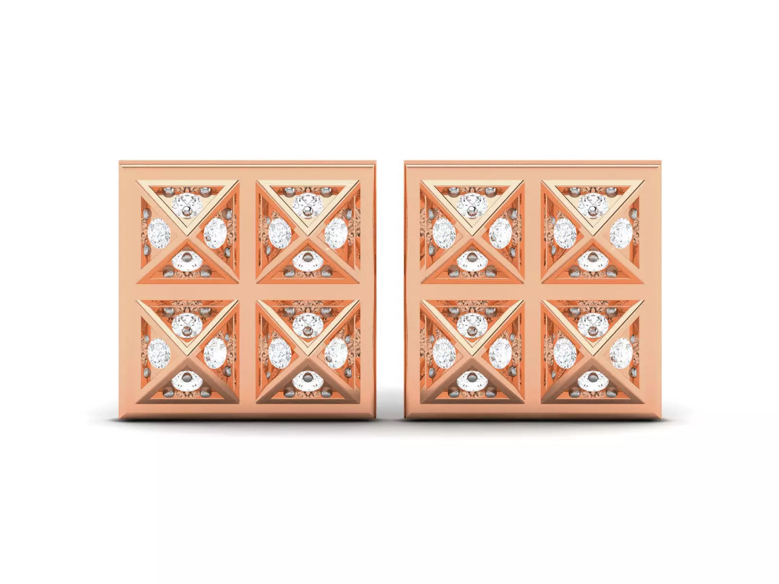 Diamond Studs Earrings renders 3dm details 3D print model_0