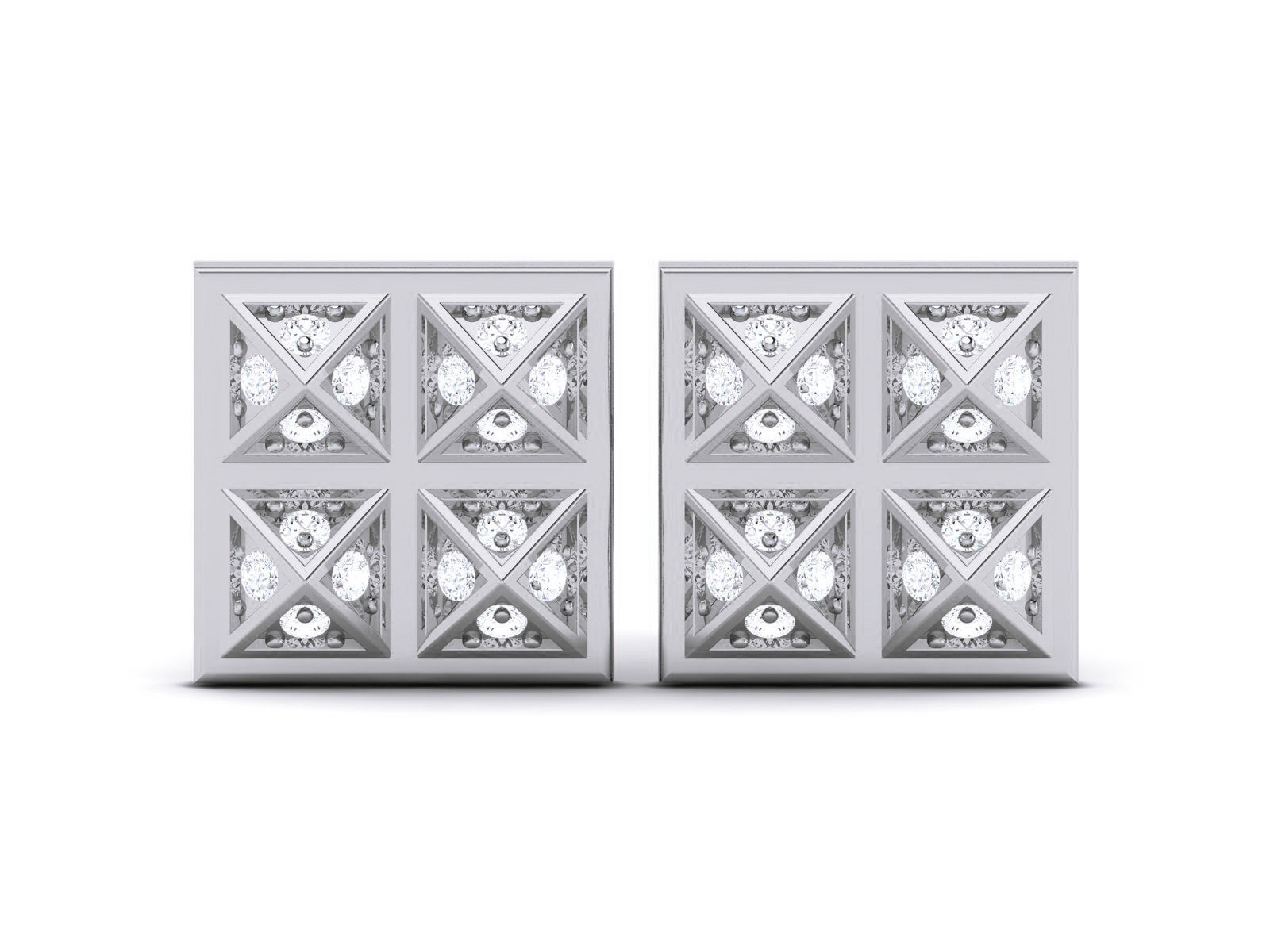 Diamond Studs Earrings renders 3dm details 3D print model_8