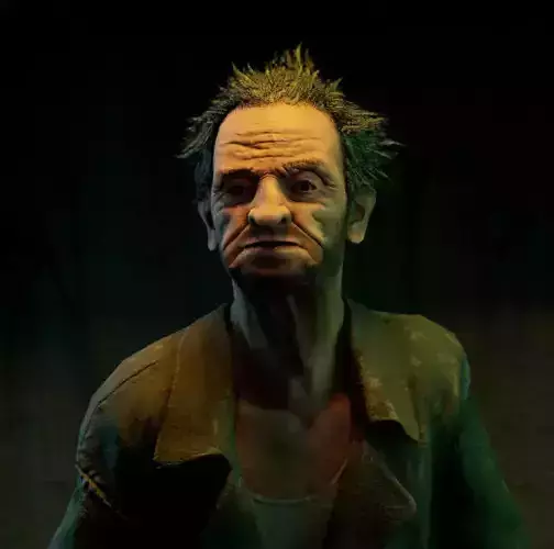 Crazy Old Man Low-poly 3D model