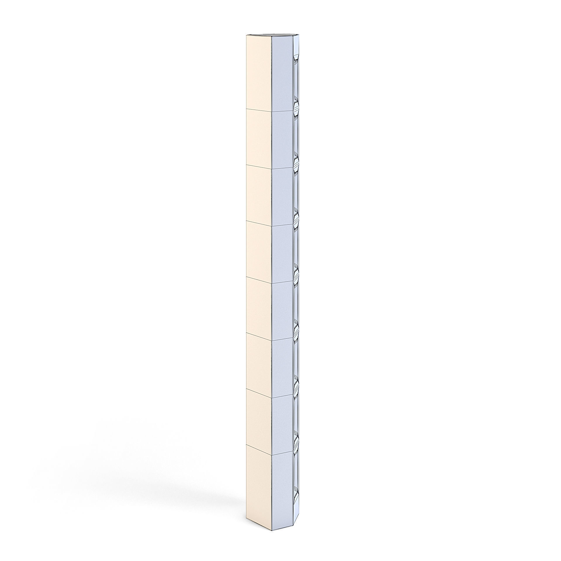 Futuristic Apartment Wall Corner 3D model_4