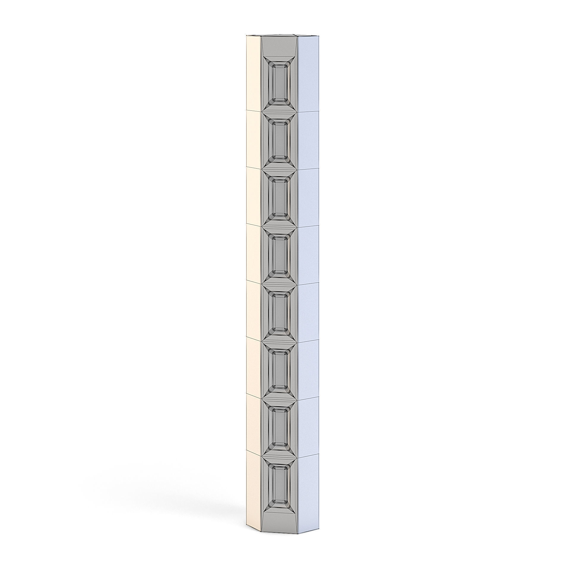 Futuristic Apartment Wall Corner 3D model_2