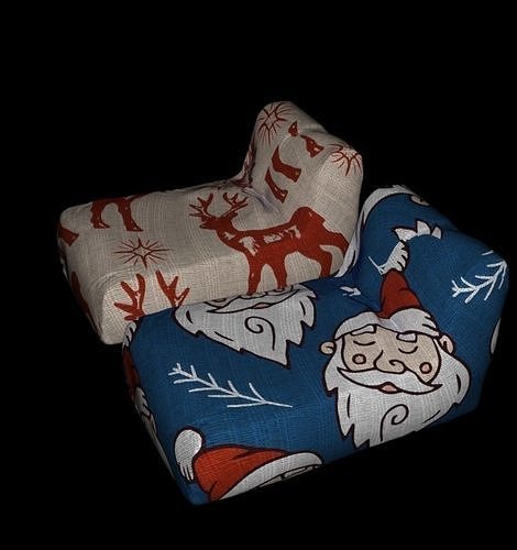 beanbag furniture xmas Low-poly 3D model 3