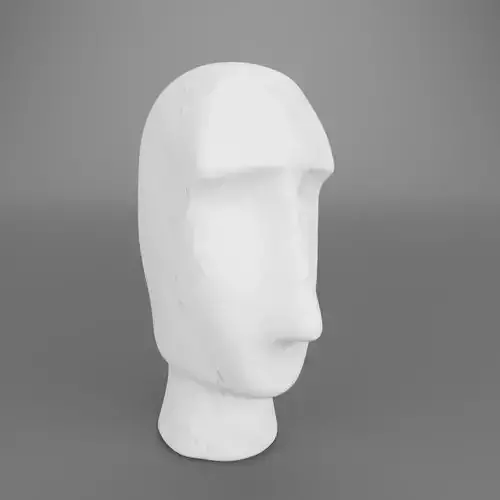 White marble head abstract minimal sculpture for decoration
