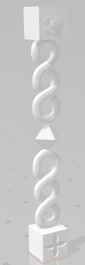 Pillar Low-poly 3D model_0