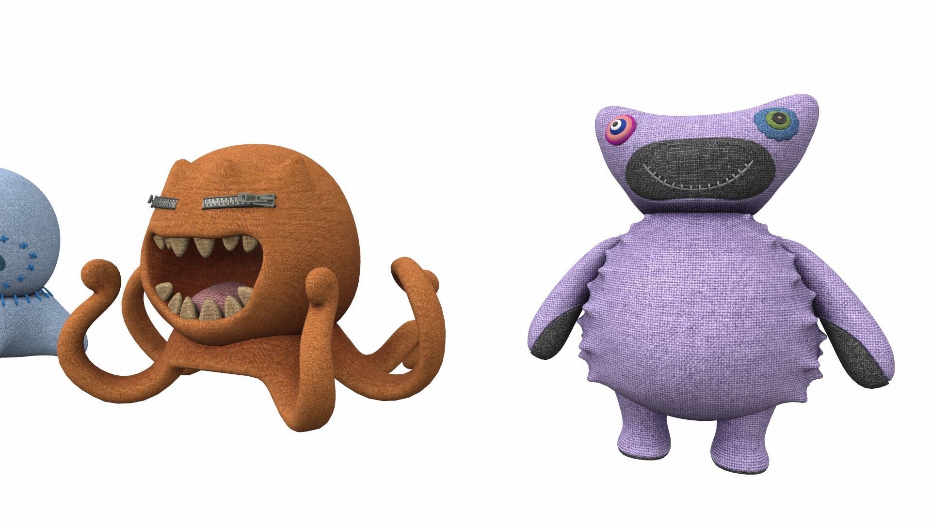 Plush toy monster pack 3D model_14