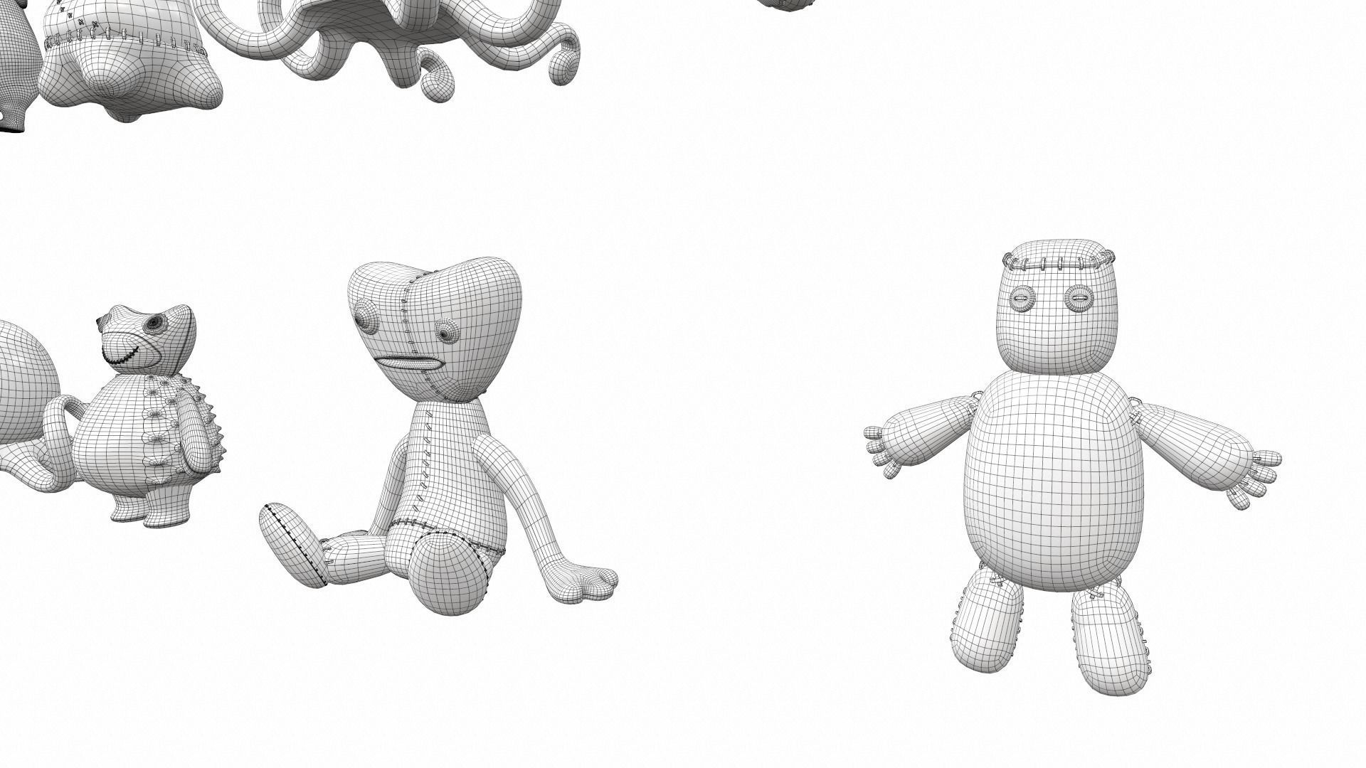 Plush toy monster pack 3D model_24