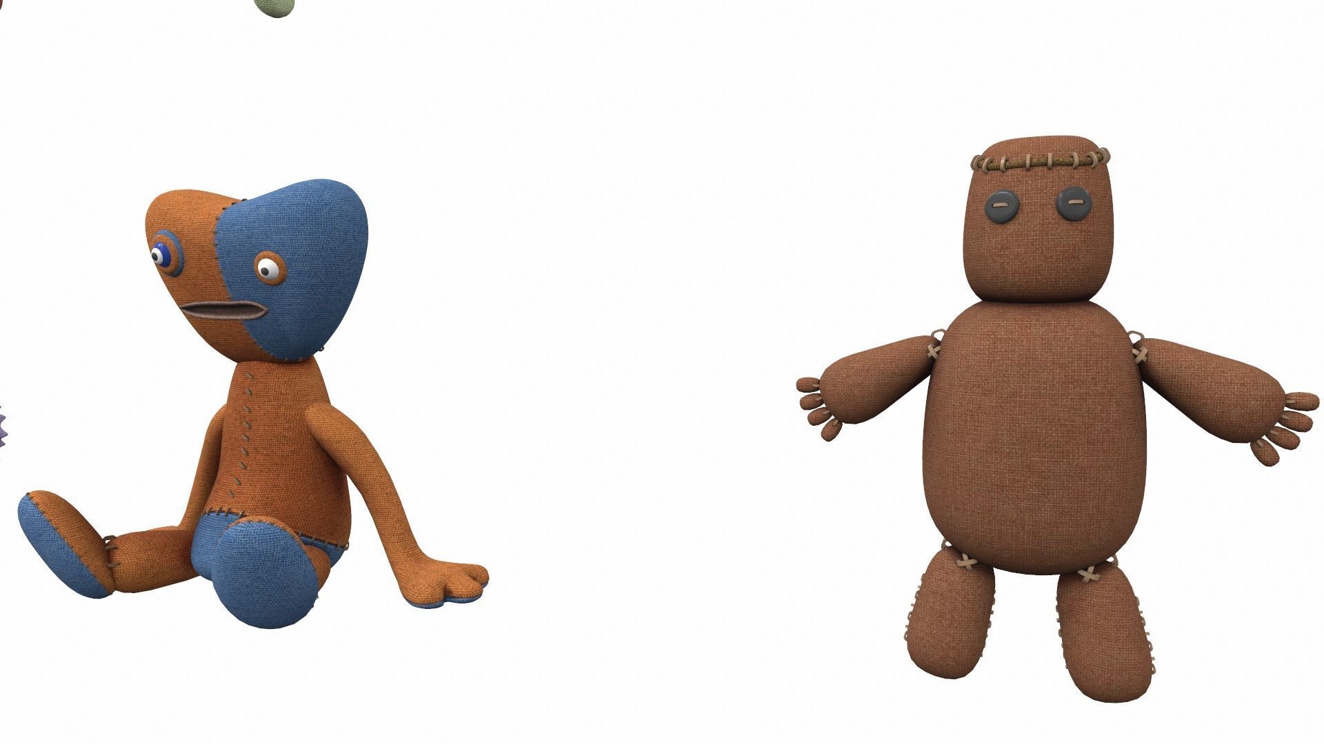 Plush toy monster pack 3D model_15