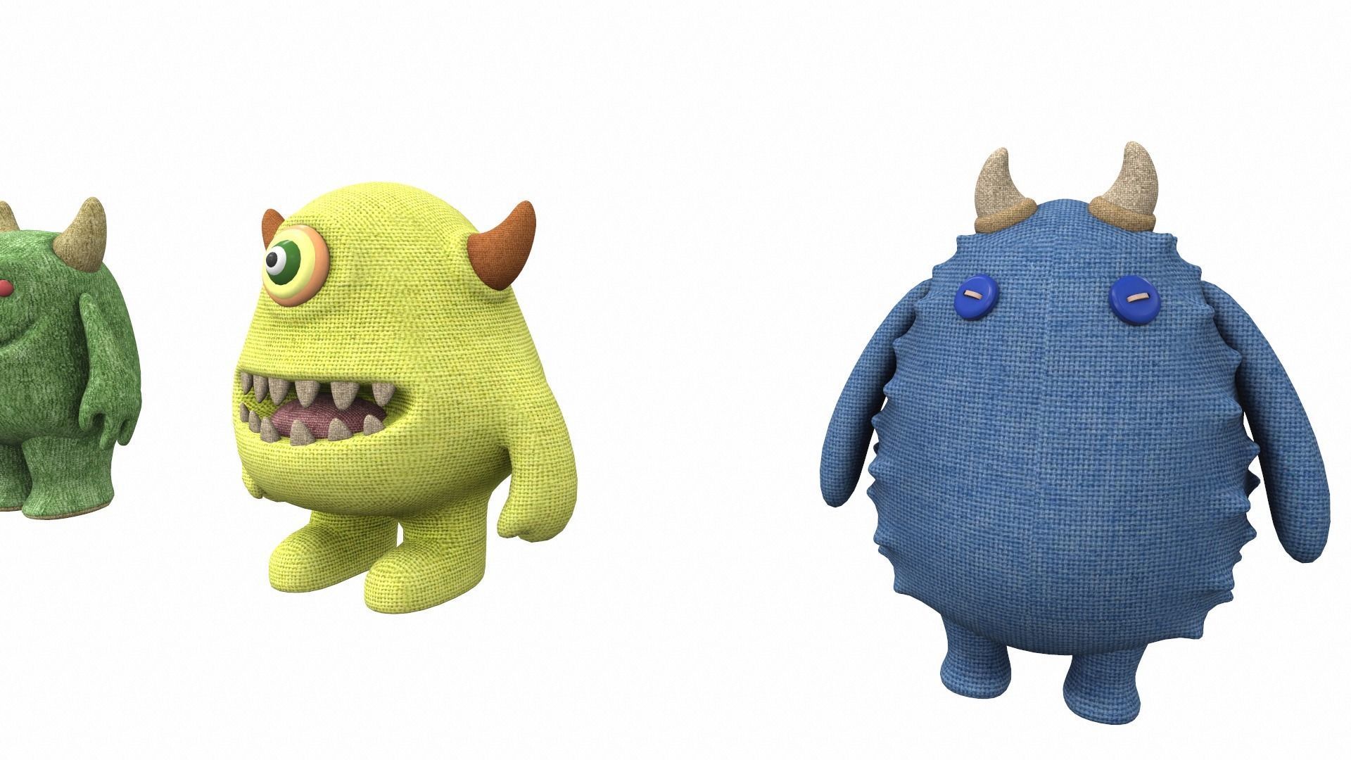 Plush toy monster pack 3D model_8