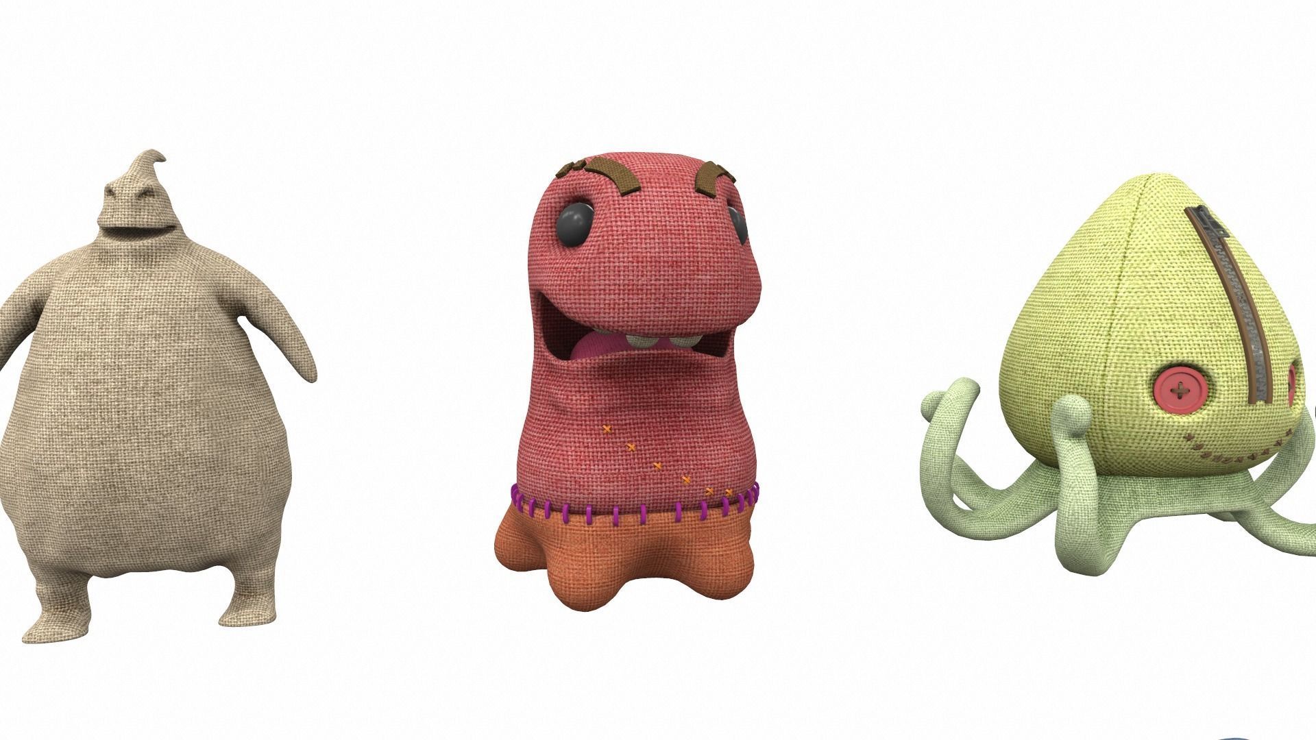 Plush toy monster pack 3D model_12