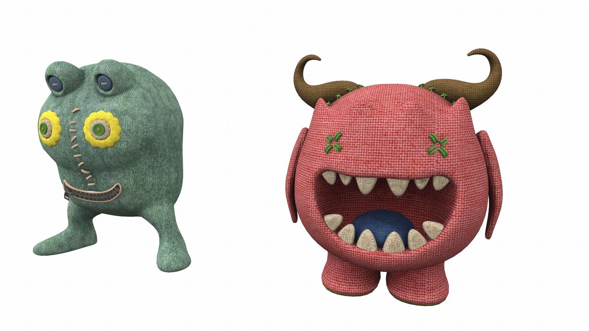 Plush toy monster pack 3D model_9