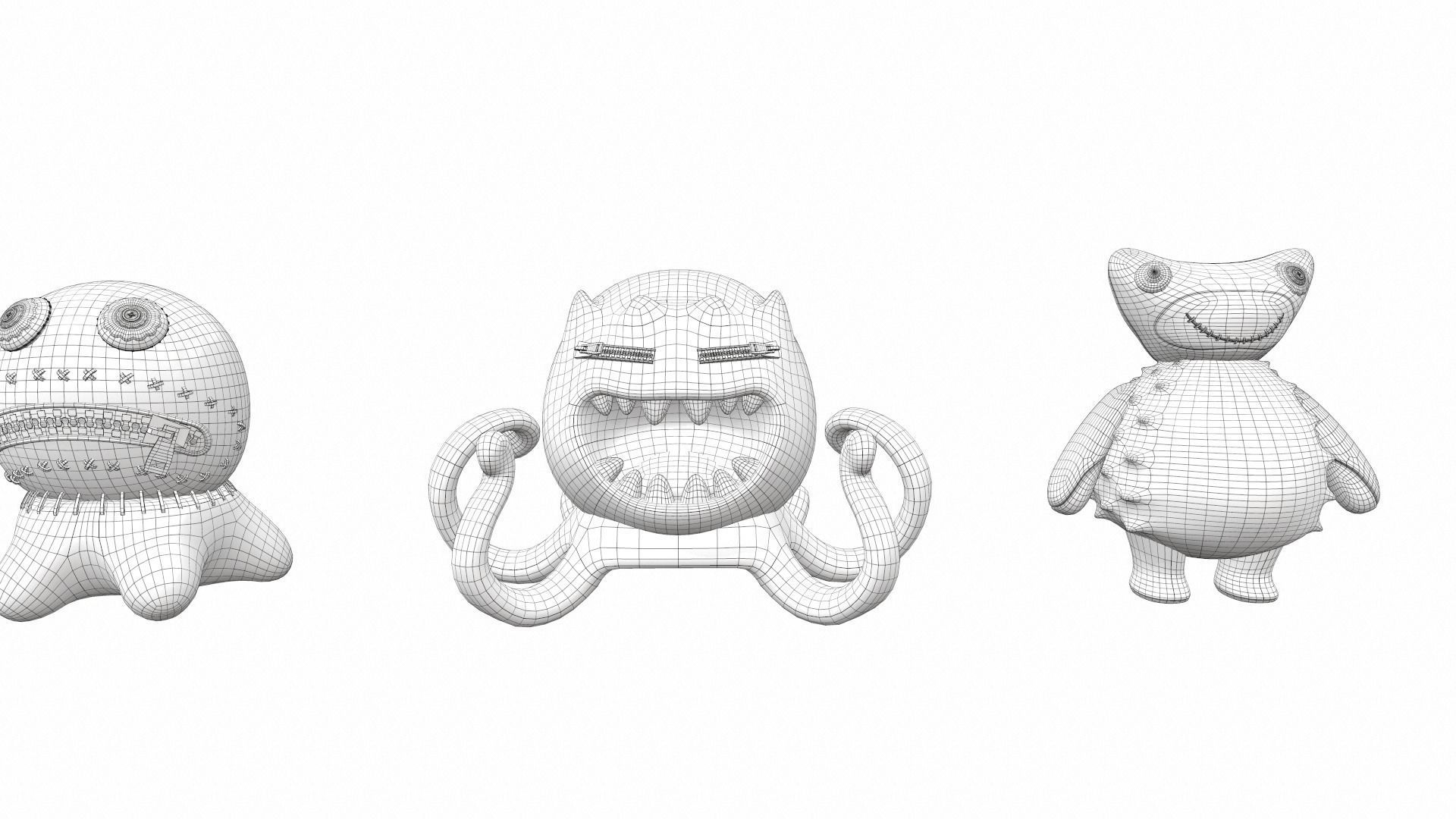 Plush toy monster pack 3D model_25