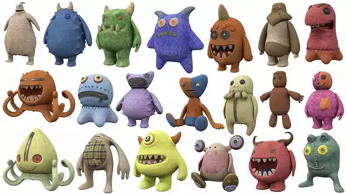 Plush toy monster pack