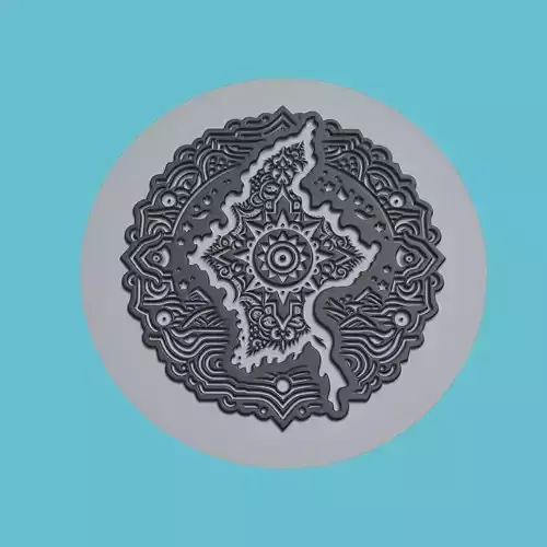 Myanmar Map Medallion Wall Art Printer