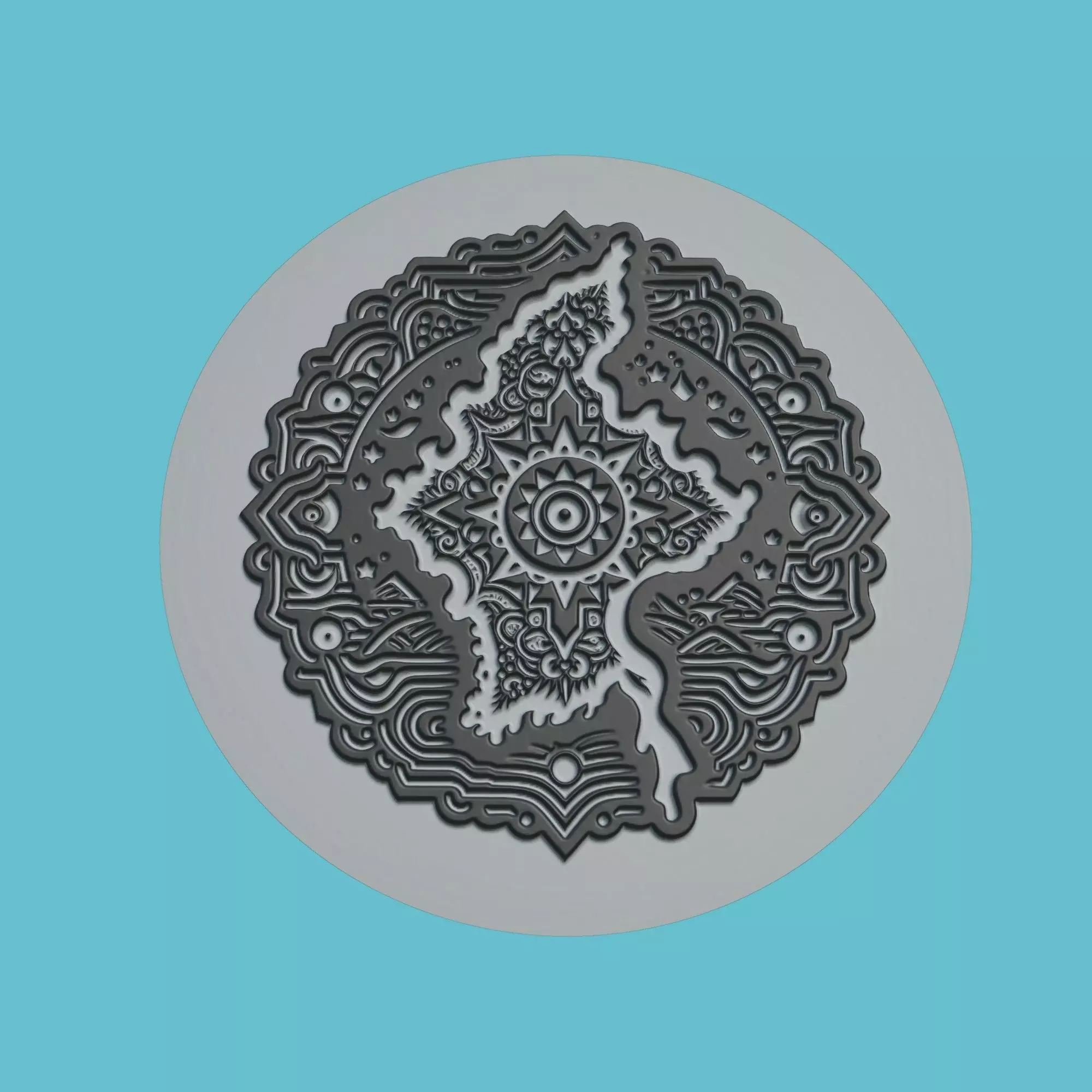 Myanmar Map Medallion Wall Art Printer 3D print model