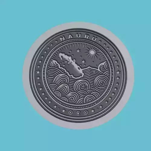 Nauru Map Medallion Wall Art Printer