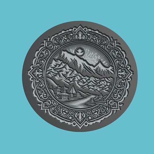 Nepal Map Medallion Wall Art Printer 3D print model