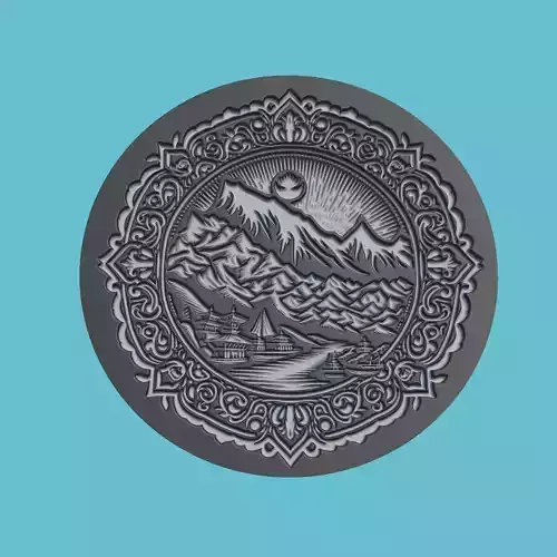 Nepal Map Medallion Wall Art Printer