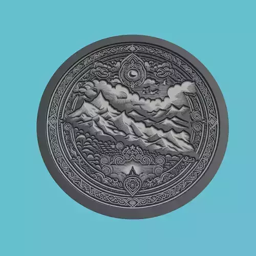 Nepal Map Medallion Wall Art Printer