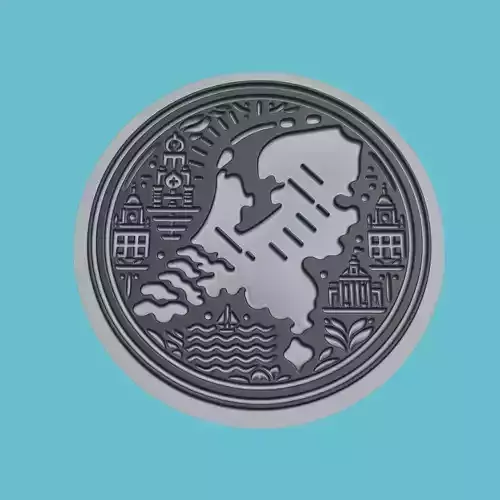 Netherlands Map Medallion Wall Art Printer